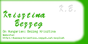 krisztina bezzeg business card